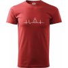 Ekg yoga - Klasické pánske tričko vyššej gramáže - 2XL ( Bordová )