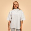 GymBeam Dámské tričko Oversized Bliss Grey - BeastPink L