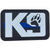 WARAGOD K9 Paw PVC nášivka, čierno biela