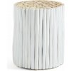 Biely odkladací stolík z tíkového dreva Kave Home Filippo, ⌀ 35 cm