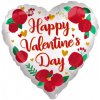 Amscan Jumbo fóliový balón srdce ruže Happy Valentines Day