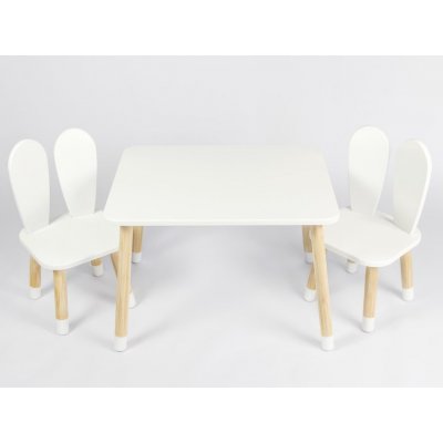ELIS DESIGN Detský stôl a stoličky Zajačie ušká stôl + 2 stoličky