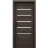 PORTA Doors SET Rámové dvere VERTE HOME J.5 so sklom, 3D fólia Dub tmavý + zárubeň PD-VER-J5_DUBTMAVY
