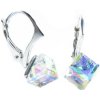 For You Náušnice Swarovski elements kocky 6 mm dúhové CRYSTAL AB F - 667