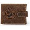 Pánska kožená peňaženka hnedá - Diviley Kostas Strelec hnedá