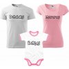 Sada 3 tričiek s potlačou Daddy, Mommy, Baby