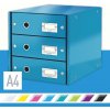Leitz Click&Store box 3 zásuvky metalický modrý