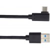 PremiumCord ku31cz1bk USB typ C/M zahnutý konektor 90° - USB 3.0 A/M, 1m