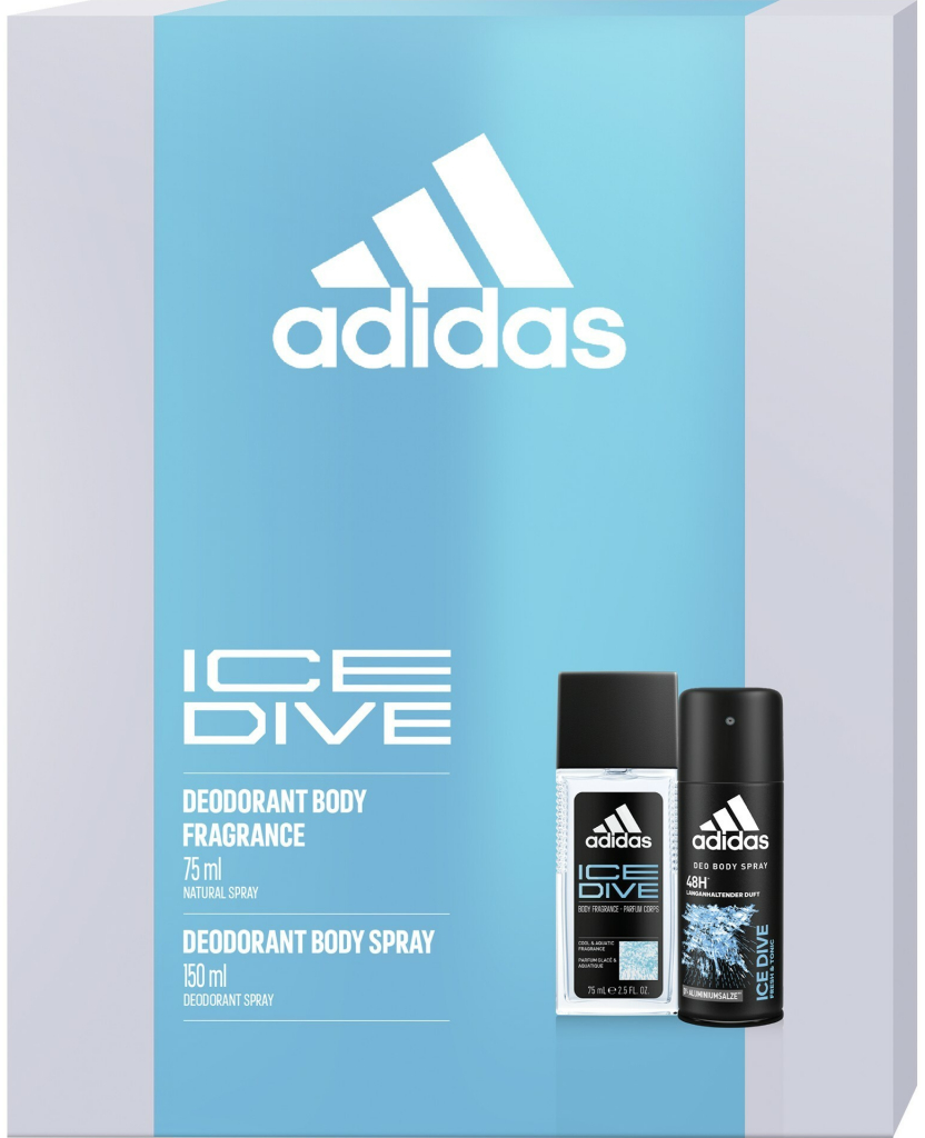 Adidas Ice Dive deodorant sklo 75 ml + deospray 150 ml darčeková sada
