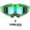 LS2 AURA PRO GOGGLE BLACK H-V GREEN WITH IRIDIUM VISOR