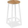 TZB Barová stolička Flint biela/dub prírodný
