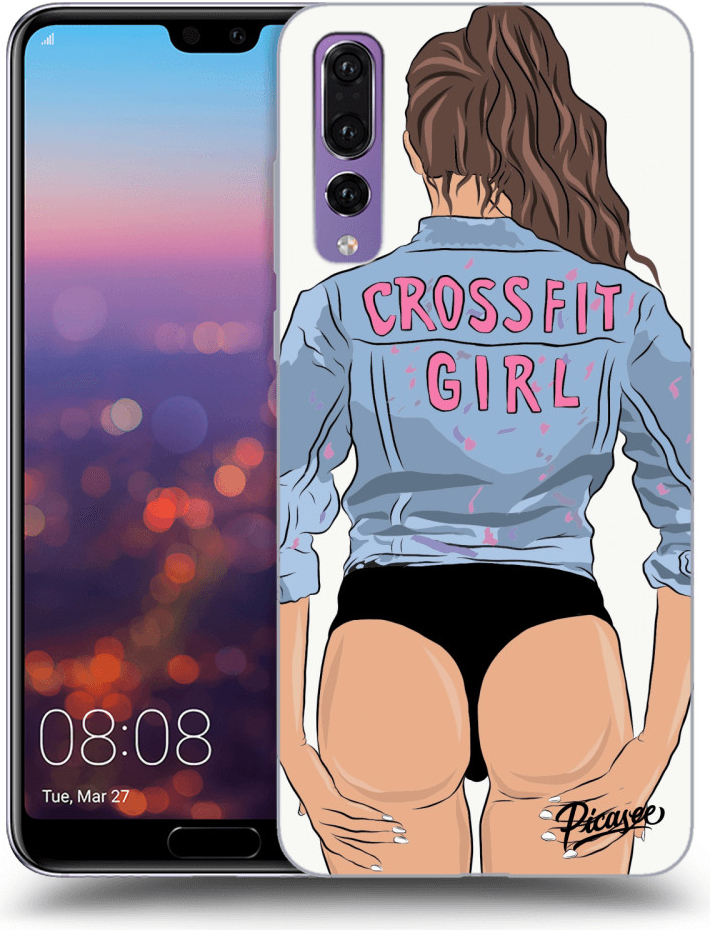 Púzdro Picasee silikónové Huawei P20 Pro - Crossfit girl - nickynellow čierne