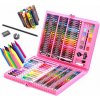 Výtvarná sada na maľovanie v kufríku 168 ks ružová