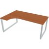 Hobis Pracovný stôl UNI O, ergo, pravý, 180x75,5x120 cm, čerešňa/sivá