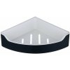 AQUALINE SB209 Samba rohová polica do sprchy, 21,8 x 6,3 x 21,8 cm, čierna