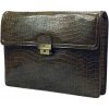 Croco olivovozelený dámsky kožený zakladač, držiak na spisy 38 x 26 cm.