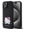 Zadný kryt Hello Kitty Liquid Silicone Daydreaming Logo pre Apple iPhone 15, čierna 57983116913