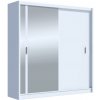 | Šatní skriňa so zrkadlom SABRINA 203x215 cm biela | MT0035