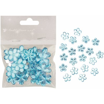 Kvetinky samolepiace modré 2 cm 20 kusov