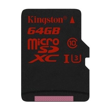 Kingston microSDXC 64GB UHS-I U3 + adapter SDCA3/64GB