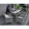 Garden Line SÚPRAVA ZÁHRADNÉHO NÁBYTKU / 8 KRESIEL + VEĽKÝ STÔL / SIVÁ *3661