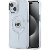 Karl Lagerfeld IML Karl Head Metal Frame MagSafe Zadní Kryt pro iPhone 15 Transparent KLHMP15SHLSKIH