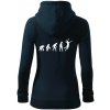 Evolúcia volejbal smeč - Mikina dámska trendy zipper s kapucňou - XL ( Tmavomodrá (veľmi tmavá - skoro čierna) )