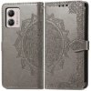 Peňaženkové puzdro Embossing Pattern Mandala Flower sivé – Motorola Moto G13 / G23 / G53 5G