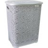 Mega Plast, Kôš na bielizeň MONAKO, 57 × 45 × 38 cm, sivá metalíza