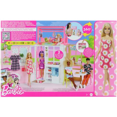 Barbie domček s bábikou a šteniatkom HCD48