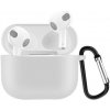 AppleKing ochranný silikónový obal s karabínou pre AirPods 3 - biely - možnosť vrátiť tovar ZADARMO do 30tich dní
