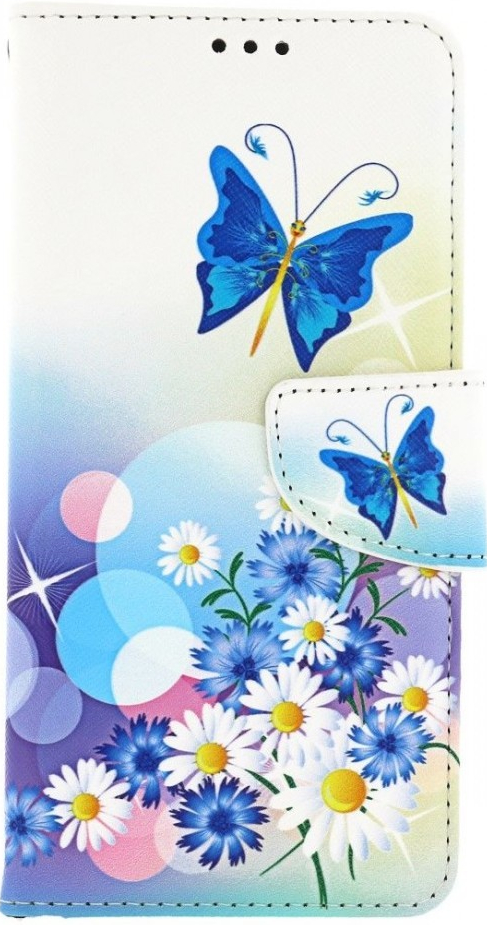 Púzdro TopQ Samsung A52 Flipové Biele s motýlikom