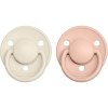 BIBS De Lux Natural Rubber Size 2: 6+ months cumlík Ivory / Blush 2 ks