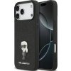 Karl Lagerfeld Fixed Glitter Metal Ikonik púzdro pre iPhone 17 Pro Max čierne (KLHCP17XGKNPSK)