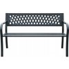 Záhradná lavička GardenLine kovová čierna s operadlom 125 x 33 cm