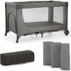 Cestovná postieľka Kinderkraft JOY 2 tmavosivá 2v1, 129×73×76,5 cm