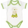MBaby Bavlnené body s krátkym rukávom Sloníča Little Explorer bielo zelené