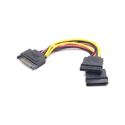 Gembird napájací kábel SATA 15 pin -> 2x SATA HDD - priamy CC-SATAM2F-01