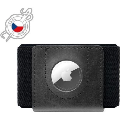 FIXED Tiny Wallet for AirTag z pravej hovädzej kože čierna FIXWAT-STN2-BK
