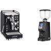 La Pavoni Mini Cellini, black + Eureka Atom Specialty 65, black