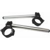 ACCOSSATO Aluminium-forged clip-ons ACCOSSATO CP003 with metal clamp composed of 2 half-rings 10 degrees inclination, silver