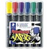 Permanentný popisovač, sada, 2 5 mm, STAEDTLER Lumocolor 350, 6 rôznych farieb