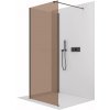 CERANO - Sprchová zástena Walk-in Onyx Corner Cube Ľ/P - 8 mm - hranatá vzpera - čierna matná, bronzové sklo - 140x70x200 cm