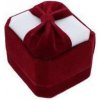 Doria Darčeková krabička zamat. 55x50x40mm, bord.- biela