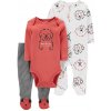 CARTERS Set 3dielny body dl. rukáv, overal, polodupačky Red Dog chlapec LBB NB/ veľ. 56