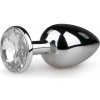 Easytoys kovový anál plug strieborný-biely