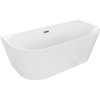Mexen Oval voľne stojaca priemyselná vaňa 160 x 80 cm, biela, odtok gun gray brúsený - 52671608000-66