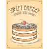 Ceduľa Premium Quality - Sweet Bakery original 1936 recipe 30cm x 20cm Plechová tabuľa