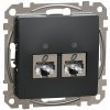 Schneider Electric Slovakia spol. s r.o. Sedna Design - SDD114467S - Dátová zásuvka 2xRJ45 kat. 6A STP - Antracit