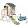 Set domček na pilieroch a odrážadlo s reflektorom House On Stilts Life Smoby rozšíriteľný s 1,5 m šmykľavkou s vodotryskom